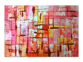 Slikari u galeriji MAG - apstraktna slika Mondrianov plamen Akril na hameru 100x70 cm