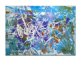 Autorska slika -  Patrick Zell - Apstraktna slika - Magnat - Akril na papiru - MAG galerija