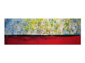 Umjetničke galerije MAG - Suton crvenog mora - apstraktna slika akril na platnu 145x50 cm