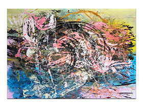 Moderne slike u galeriji MAG - apstraktna slika Zbivanja akril na hameru 100x70 cm