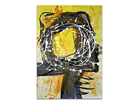 Moderne slike u galeriji MAG - apstraktna slika Usijana glava akril na hameru 100x70 cm