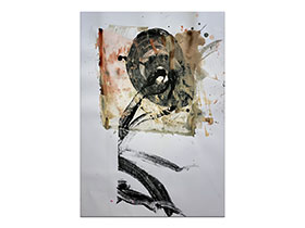 Moderne slike u galeriji MAG - apstraktna slika Iskonski znak akril na hameru 100x70 cm