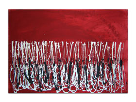 Galerija umjetnina Split - MAG galerija - originalna apstraktna slika Večernji bal akril na hameru 100x70 cm