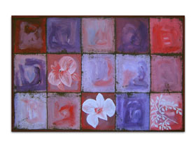 Galerija slika u Splitu - MAG galerija - Apstraktna slika na platnu - Cvijetne forme - 85x55 cm