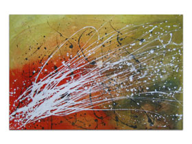 Moderna galerija Zagreb MAG - apstraktna slika Vatromet akril na platnu 95x60 cm