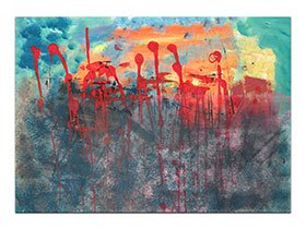 Moderna galerija apstraktnih slika MAG - apstraktna slika Put nade akril na papiru 105x75 cm