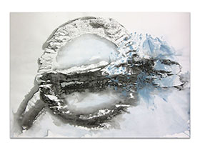 Moderne slike u galeriji MAG - apstraktna slika Naziranja akril na hameru 100x70 cm