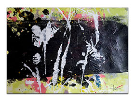 Moderne slike u galeriji MAG - apstraktna slika Prijeći barijeru II akril na hameru 30x20 cm