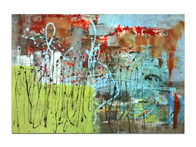 Dubrovnik galerije slika MAG - apstraktna slika Projekcije ljubavi akril na hameru 100x70 cm