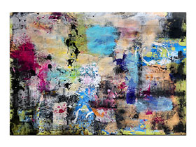 Moderne slike u galeriji MAG - apstraktna slika Utjecaji II akril na hameru 100x70 cm