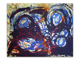 Moderan dizajn interijera uz apstraktne slike iz ponude galerije - Slika na platnu Obitelj - MAG galerija