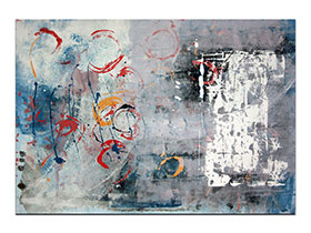 Moderne slike u galeriji MAG - apstraktna slika Kročimo kroz sjećanja akril na hameru 100x70 cm