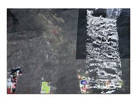 Moderne slike u galeriji MAG - apstraktna slika Najmračnije je pred svitanje akril na hameru 100x70 cm