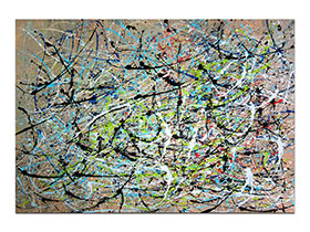 Moderne slike u galeriji MAG - apstraktna slika Sedmo nebo akril na hameru 100x70 cm