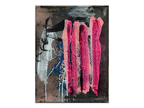 Moderne slike u galeriji MAG - apstraktna slika Tri razloga Akril na napetom platnu 40x30 cm