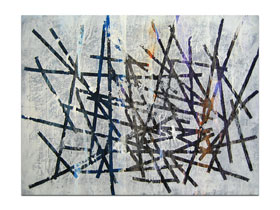 Moderna galerija Rijeka MAG - apstraktna slika Smjerovi akril na platnu 95x70 cm