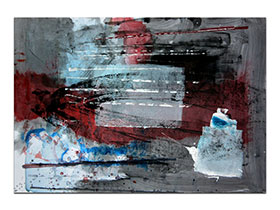 Moderne slike u galeriji MAG - apstraktna slika Prizori budućnosti akril na hameru 100x70 cm