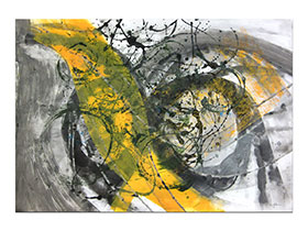 Moderne slike u galeriji MAG - apstraktna slika Tekuće sunce akril na hameru 100x70 cm