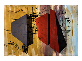 Moderne slike u galeriji MAG - apstraktna slika Monumenti akril na hameru 100x70 cm