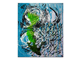 Moderne slike u galeriji MAG - apstraktna slika Prekrit će mahovina akril na napetom platnu 60x50 cm