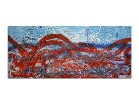 Moderna galerija slika MAG - apstraktna slika Morska neman akril na platnu 135x55 cm