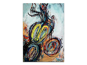 Moderne apstraktne slike u ponudi galerije MAG - apstraktna slika Nestvarna šarolikost akril na platnu 100x70 cm