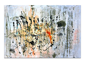 Moderne slike u galeriji MAG - apstraktna slika Odgovor života akril na hameru 100x70 cm