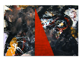 Galerije u Splitu galerija MAG - apstraktna slika Apretura Akril na hameru 100x70 cm