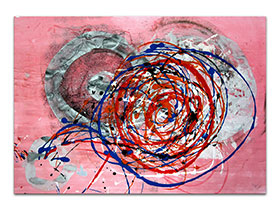 Moderna galerija apstraktnih slika MAG - apstraktna slika Bilješke sa štovanjem akril na hameru 100x70 cm