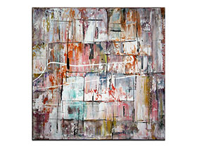 Opremanje poslovnih prostora slikama galerije MAG - apstraktna slika Mistični radovi II akril na napetom platnu 80x80 cm