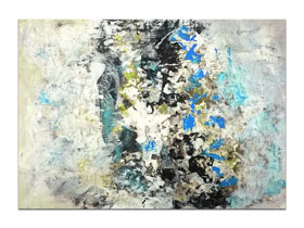 Moderna galerija MAG u Zaqrebu - originalna apstraktna slika Kozmički ples akril na hameru 100x70 cm