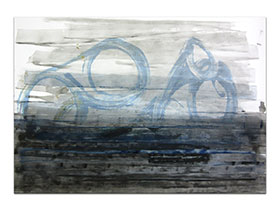 Moderne slike u galeriji MAG - apstraktna slika Duh mora akril na hameru 100x70 cm