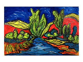 Umjetničke slike u galeriji MAG - Umjetnička slika Egzotična priroda Akril na napetom platnu 30x20 cm