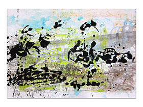 Moderne slike u galeriji MAG - apstraktna slika Siluete prošlih vremena akril na hameru 100x70 cm