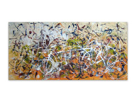 Uređenje dnevnog boravka apstraktnim slikama-Slika na platnu Orange Pecoe-MAG galerija