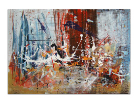 Moderan dizajn interijera slikama iz galerije MAG - apstraktna slika King is back in town Akril na hameru 100x70 cm