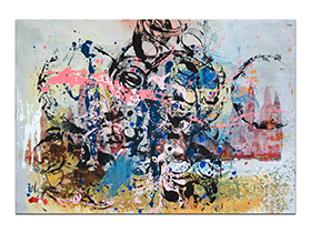 Moderne slike u galeriji MAG - apstraktna slika Emotivno kraljevstvo akril na hameru 100x70 cm