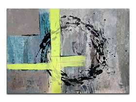 Moderne slike u galeriji MAG - apstraktna slika Srest ćemo se već akril na hameru 100x70 cm