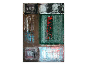 Opremanje poslovnih prostora slikama galerije MAG - apstraktna slika Strukturni oblici akril na hameru 100x70 cm