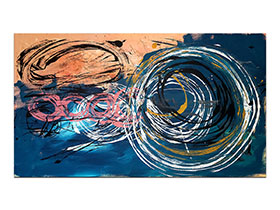 Moderne slike u galeriji MAG - apstraktna slika Rotacije galaksije III akril na platnu 140x80 cm