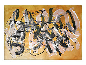 Moderne slike u galeriji MAG - apstraktna slika Orange bliss akril na hameru 100x70 cm