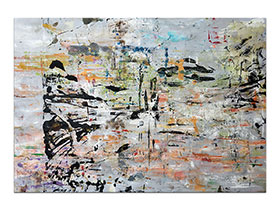 Moderne slike u galeriji MAG - apstraktna slika Tragovi vremena III akril na hameru 100x70 cm