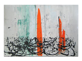 Galerija slika u Zagrebu - MAG galerija - originalna apstraktna slika Burj akril na hameru 100x70 cm