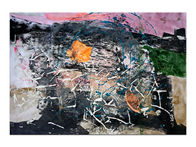 Moderne slike u galeriji MAG - apstraktna slika Kompozicija 42 akril na hameru 100x70 cm