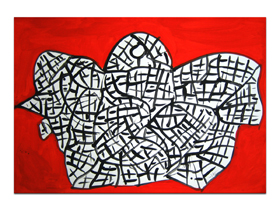 Galerija umjetničkih slika MAG - apstraktna slika Kameni leptir akril na hameru 100x70 cm