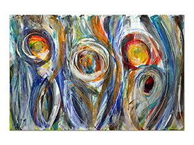 Moderne slike u galeriji MAG - apstraktna slika Procvala sunca III akril na napetom platnu 120x80 cm