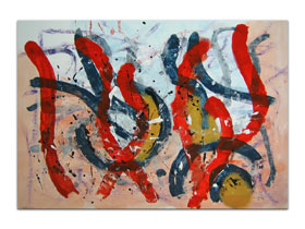 Moderan interijer opremite slikama galerije MAG - apstraktna slika Putujuće duše Akril na hameru 100x70 cm