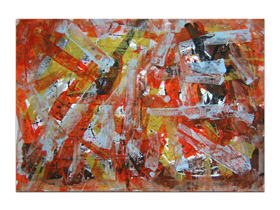 Dizajn poslovnog prostora slikama iz galerije MAG - apstraktna slika Kristalizacija Akril na hameru 100x70 cm