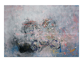 Moderne slike u galeriji MAG - apstraktna slika Doba nježnosti VI akril na hameru 100x70 cm