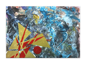 Zagreb galerije slika MAG - apstraktna slika Hypotonic nebula Akril na hameru 100x70 cm